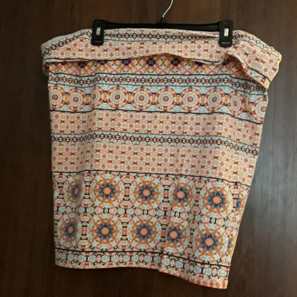 Torrid Tribal Print Mini Skirt Coral